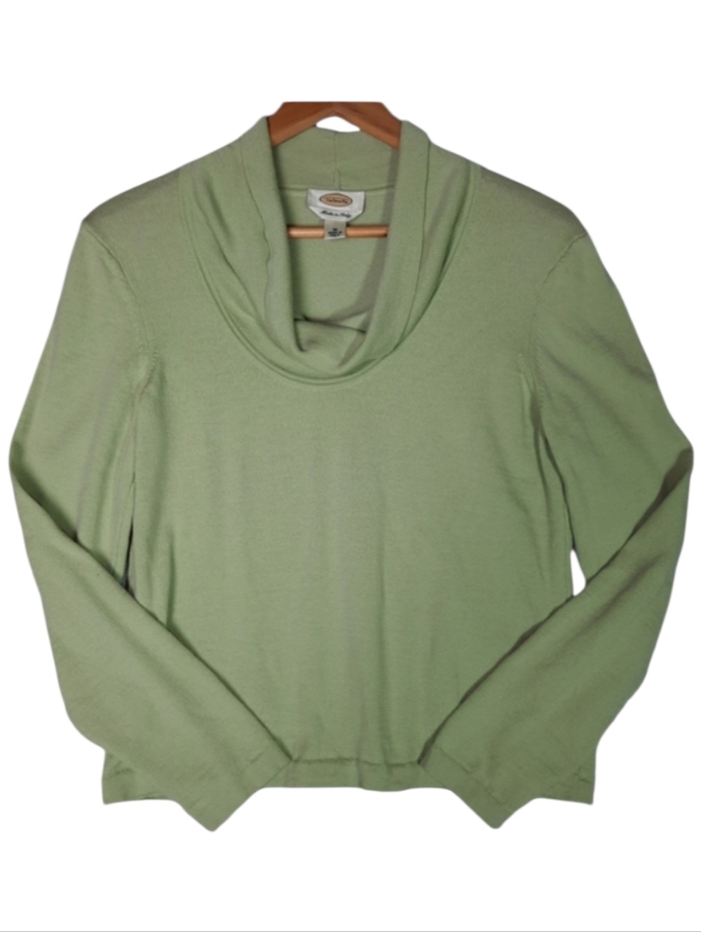 Talbots Sage Merino Wool Cowl Neck Sweater SZ M